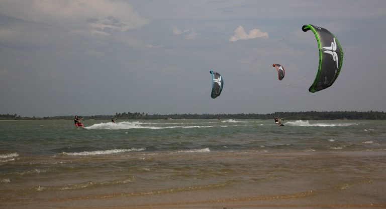 Kitesurfing at Kalpitiya, Sri Lanka