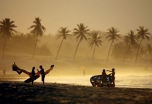 Kitesurfing in Cumbuco, Brazil