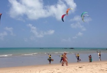 Kitesurfing in Gostoso, Brazil