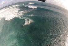Tim kitesurfing on One Eye, Le Morne, Mauritius