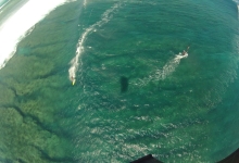 Tim kitesurfing on One Eye, Le Morne, Mauritius