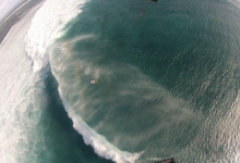 Tim kitesurfing on One Eye, Le Morne, Mauritius