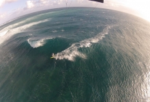 Tim kitesurfing on One Eye, Le Morne, Mauritius