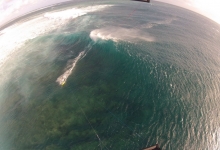 Tim kitesurfing on One Eye, Le Morne, Mauritius