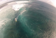 Tim kitesurfing on One Eye, Le Morne, Mauritius