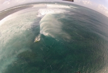 Tim kitesurfing on One Eye, Le Morne, Mauritius