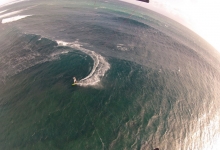 Tim kitesurfing on One Eye, Le Morne, Mauritius