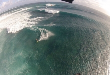 Tim kitesurfing on One Eye, Le Morne, Mauritius