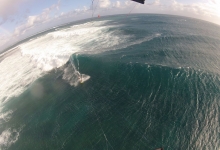 Tim kitesurfing on One Eye, Le Morne, Mauritius