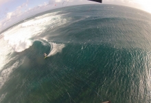 Tim kitesurfing on One Eye, Le Morne, Mauritius