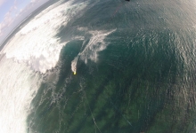 Tim kitesurfing on One Eye, Le Morne, Mauritius