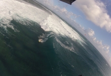 Tim kitesurfing on One Eye, Le Morne, Mauritius