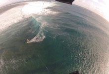 Tim kitesurfing on One Eye, Le Morne, Mauritius