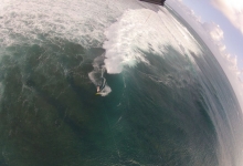 Tim kitesurfing on One Eye, Le Morne, Mauritius