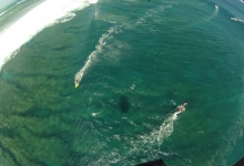 Tim kitesurfing on One Eye, Le Morne, Mauritius