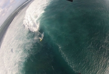 Tim kitesurfing on One Eye, Le Morne, Mauritius