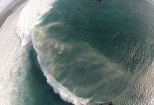 Tim kitesurfing on One Eye, Le Morne, Mauritius