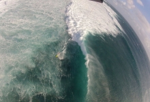 Tim kitesurfing on One Eye, Le Morne, Mauritius