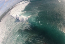 Tim kitesurfing on One Eye, Le Morne, Mauritius